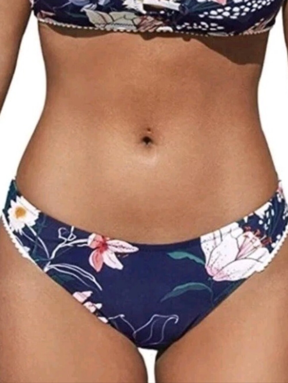 Cupshe Blue Floral Bikini Bottom Size L - NWT